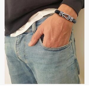 Black and Silver Men's Bracelet